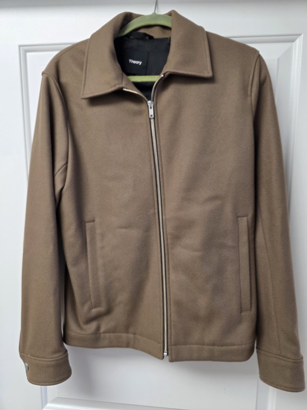 Theory Wool Men’s Zip-Front Brown Wool Jacket